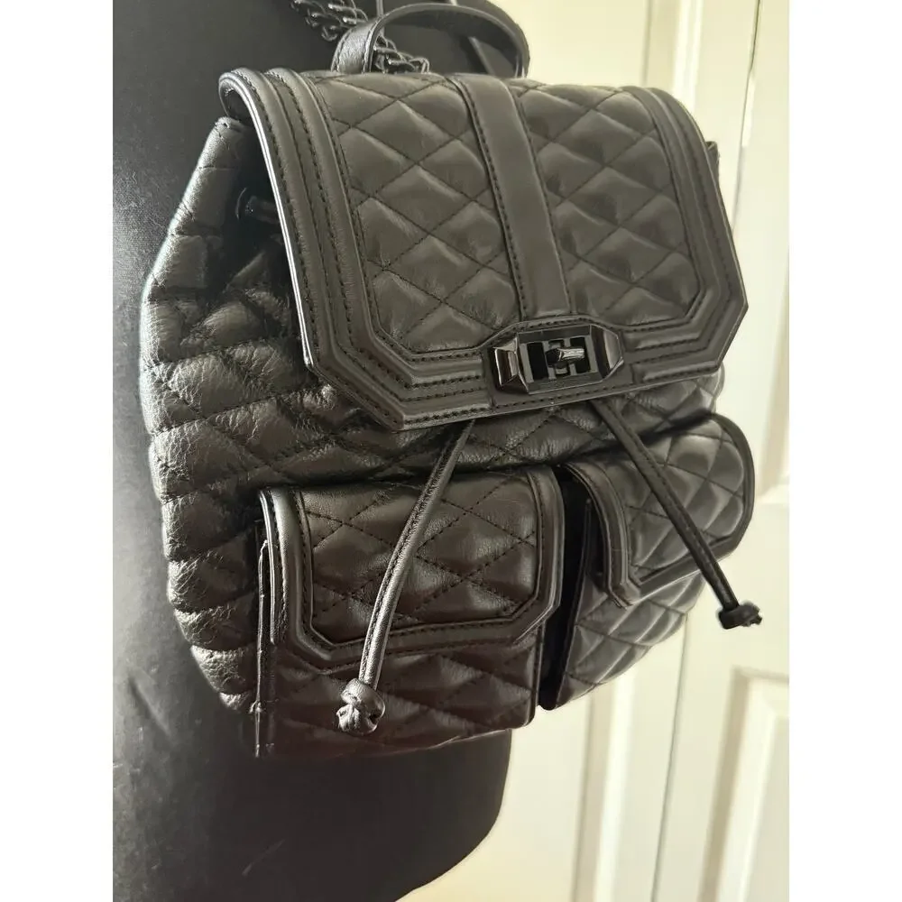 Rebecca Minkoff Love Quilted Backpack adjustable chain/leather straps | GUC